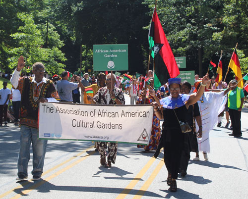 African American Cultural Garden in Parade of Flags on One World Day